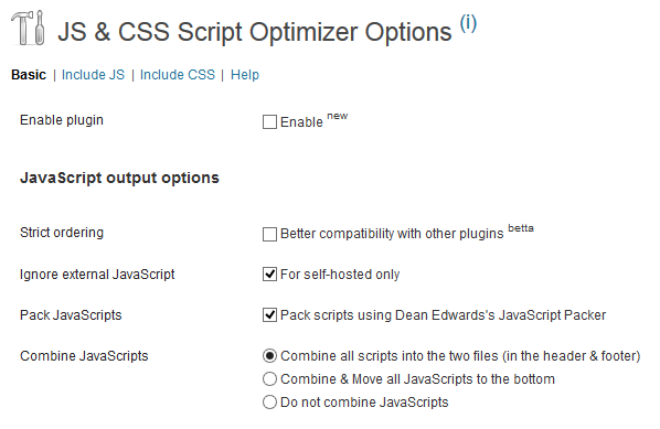 JS & CSS Script WordPress Optimizer